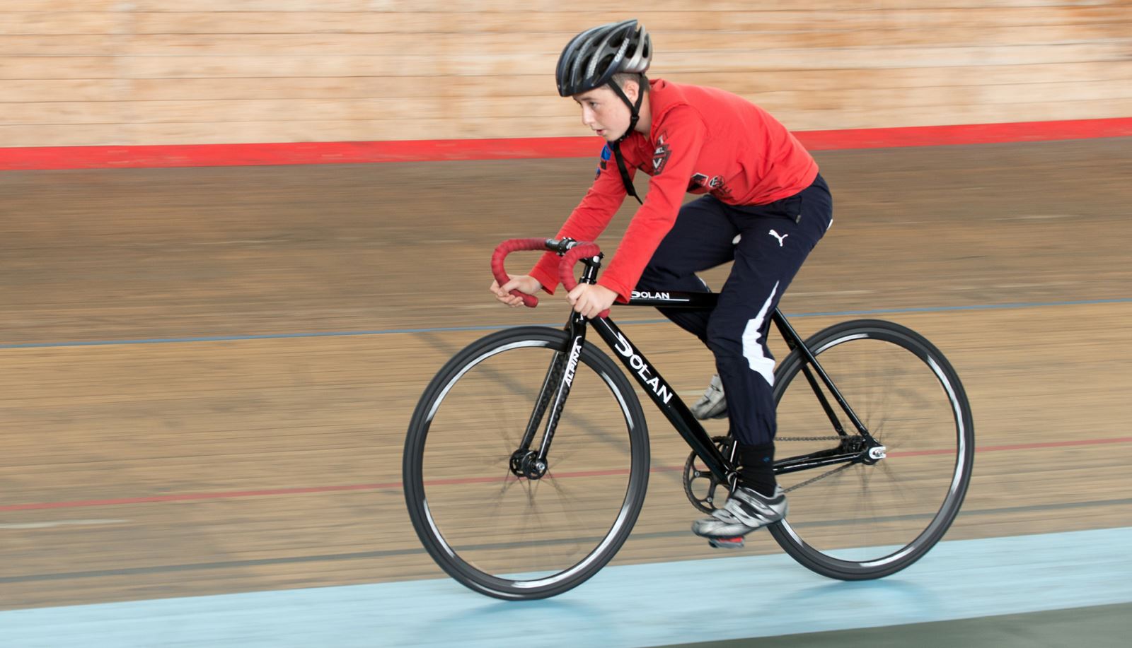 Cyclist at Calshot Velodrome